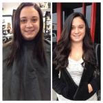 Before/after long, beautiful extensions! Stylist: Haley